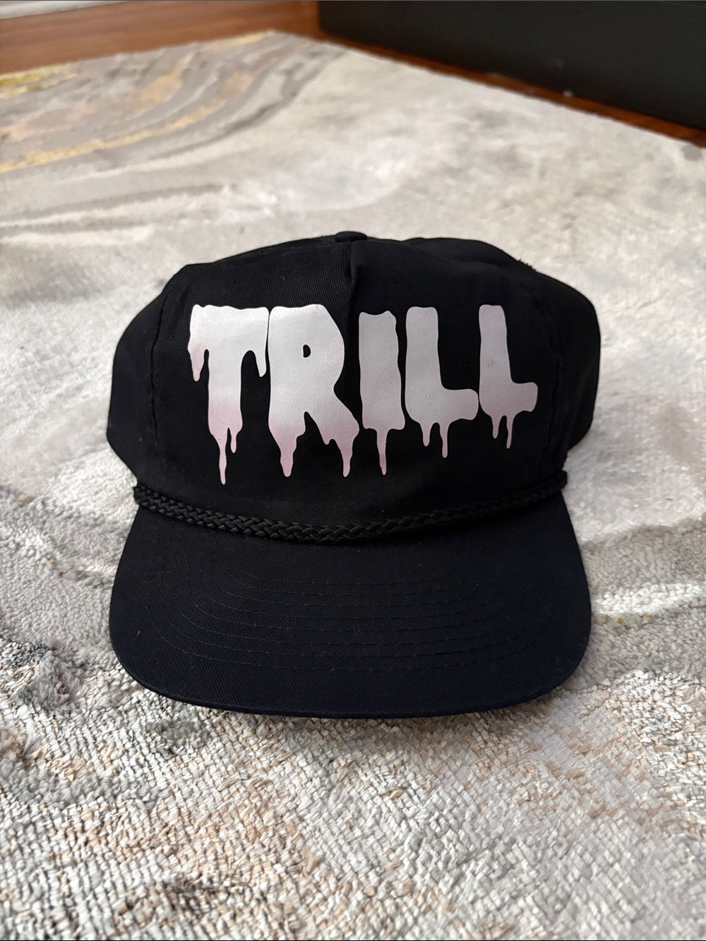 Black Cap with White Drip TRILL Logo